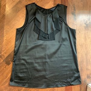 Ruffle neck black Banana Republic sleeveless blouse, 8